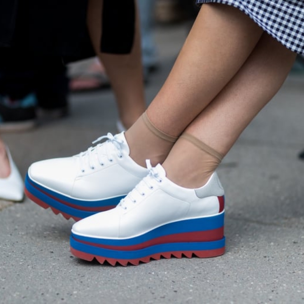 Stella McCartney Elyse‎ Platform sneakers red white and blue Women's Size 36.5